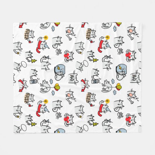 Grappige katten, melk en magie. fleece deken (Voorkant (Horizontaal))