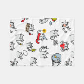 Grappige katten, melk en magie. fleece deken (Voorkant (Horizontaal))