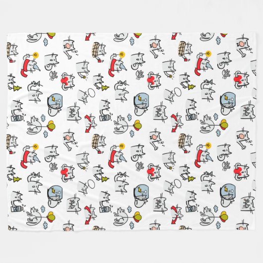 Grappige katten, melk en magie. fleece deken (Voorkant (Horizontaal))