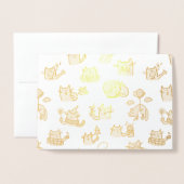 Grappige katten, melk en magie. folie kaarten (Voorkant met envelop)