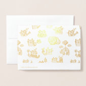 Grappige katten, melk en magie. folie kaarten (Met envelop)