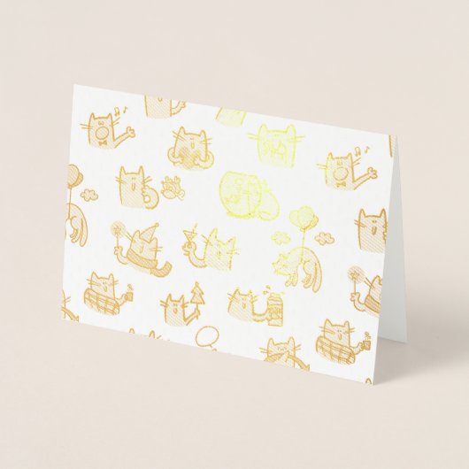 Grappige katten, melk en magie. folie kaarten (Voorkant)