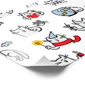 Grappige katten, melk en magie. foto afdruk (Hoek)