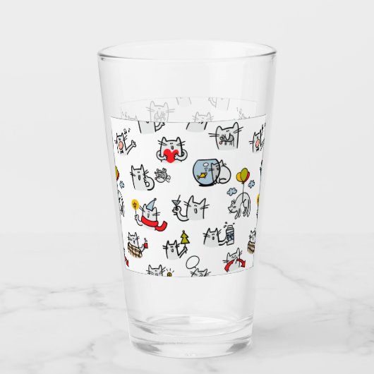 Grappige katten, melk en magie. glas (Voorkant)
