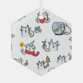 Grappige katten, melk en magie. glas ornament (Voorkant)