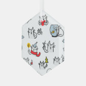 Grappige katten, melk en magie. glas ornament (Voorkant links)