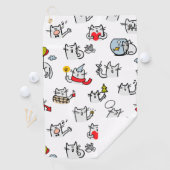 Grappige katten, melk en magie. golfhanddoek (Insitu)