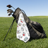 Grappige katten, melk en magie. golfhanddoek (Groen)
