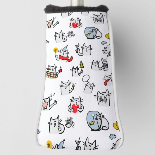 Grappige katten, melk en magie. golfheadcover (Draai 90)