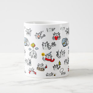 Grappige katten, melk en magie. grote koffiekop
