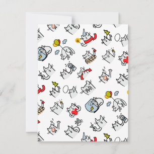 Grappige katten, melk en magie. kaart