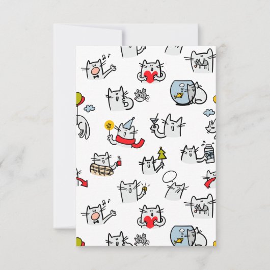 Grappige katten, melk en magie. kaart (Voorkant)