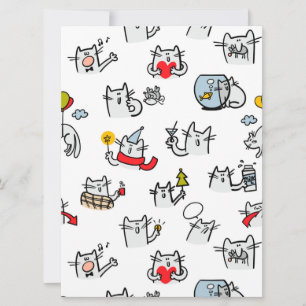 Grappige katten, melk en magie. kaart