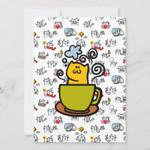 Grappige katten, melk en magie. kaart