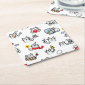 Grappige katten, melk en magie. kartonnen onderzetters (Schuin)