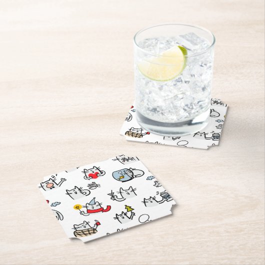 Grappige katten, melk en magie. kartonnen onderzetters (Insitu)