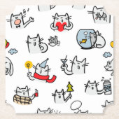 Grappige katten, melk en magie. kartonnen onderzetters (Voorkant)