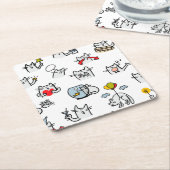 Grappige katten, melk en magie. kartonnen onderzetters (Schuin)