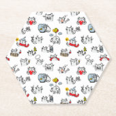 Grappige katten, melk en magie. kartonnen onderzetters (Voorkant)