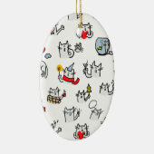 Grappige katten, melk en magie. keramisch ornament (Rechts)