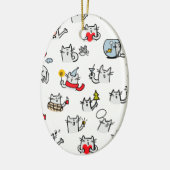 Grappige katten, melk en magie. keramisch ornament (Links)