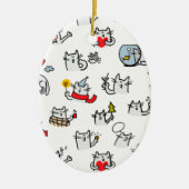 Grappige katten, melk en magie. keramisch ornament (Voorkant)