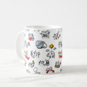 Grappige katten, melk en magie. koffiemok (Voorkant links)