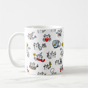 Grappige katten, melk en magie. koffiemok