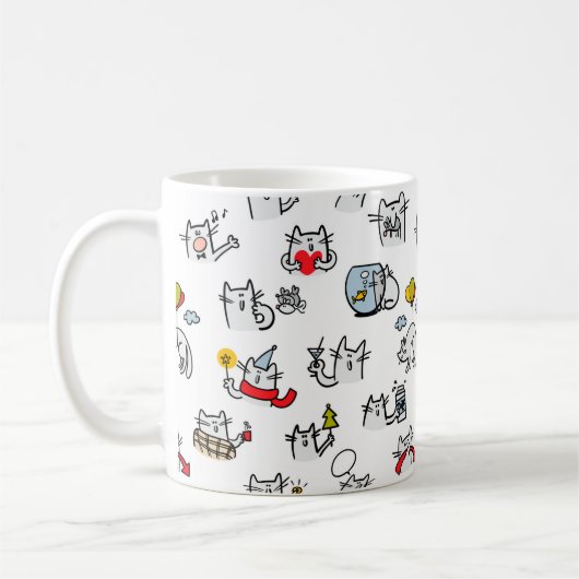 Grappige katten, melk en magie. koffiemok (Links)