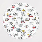 Grappige katten, melk en magie. labels (Design 1)