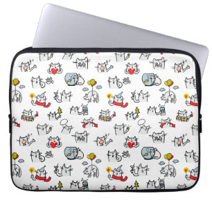 Grappige katten, melk en magie. laptop sleeve