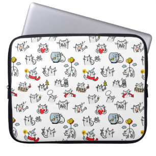 Grappige katten, melk en magie. laptop sleeve