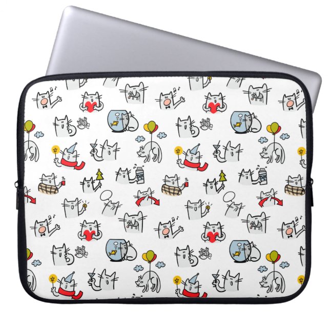 Grappige katten, melk en magie. laptop sleeve (Voorkant)