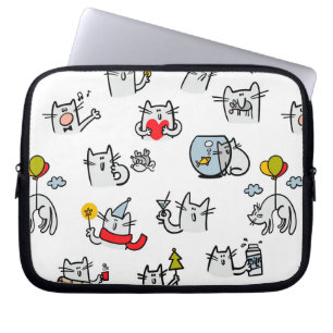 Grappige katten, melk en magie. laptop sleeve