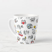 Grappige katten, melk en magie. latte mok (Linkerhoek)