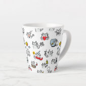 Grappige katten, melk en magie. latte mok (Rechterhoek)