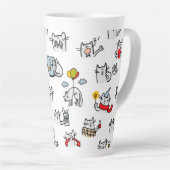 Grappige katten, melk en magie. latte mok (Rechterhoek)