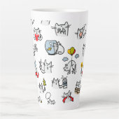 Grappige katten, melk en magie. latte mok (Voorkant)