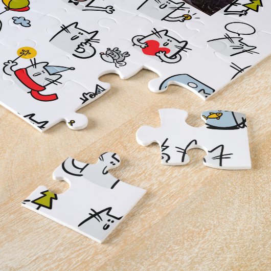 Grappige katten, melk en magie. legpuzzel (Zijkant)