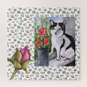 Grappige katten, melk en magie. legpuzzel