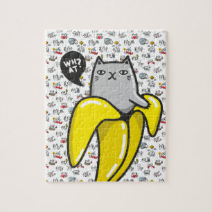 Grappige katten, melk en magie. legpuzzel