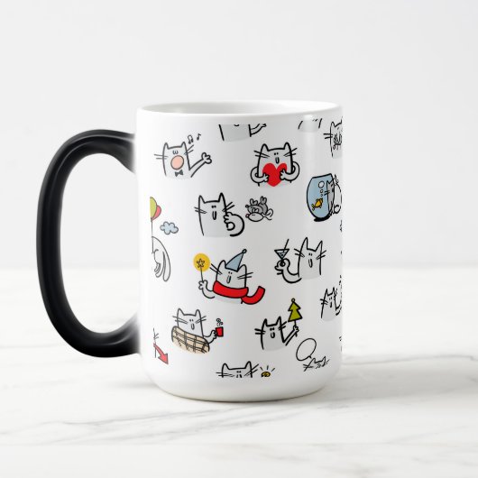 Grappige katten, melk en magie. magische mok (Links)