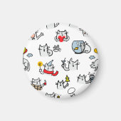 Grappige katten, melk en magie. magneet (Voorkant)