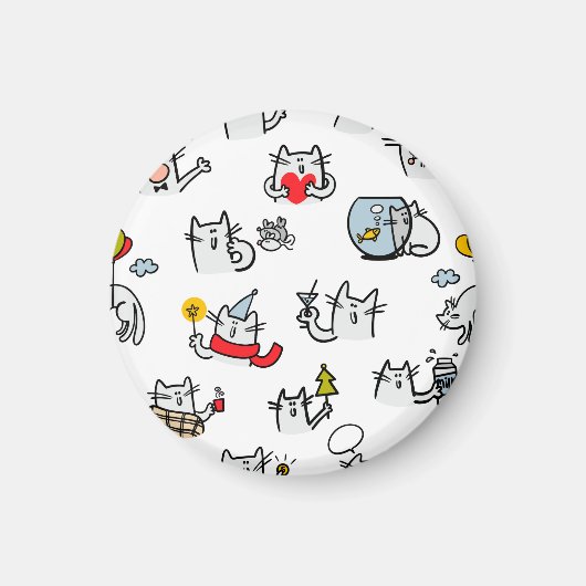 Grappige katten, melk en magie. magneet (Voorkant)