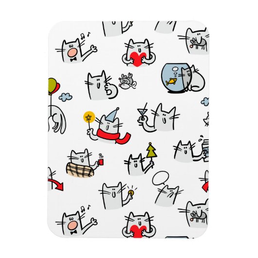 Grappige katten, melk en magie. magneet (Verticaal)