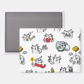 Grappige katten, melk en magie. magneet (Voorkant / Achterkant)