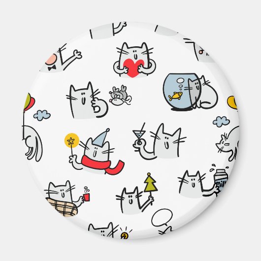 Grappige katten, melk en magie. magneet (Voorkant)