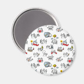 Grappige katten, melk en magie. magneet (Voorkant / Achterkant)