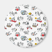 Grappige katten, melk en magie. magneet (Voorkant)