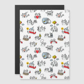 Grappige katten, melk en magie. magnetische uitnodiging (Voorkant / Achterkant)